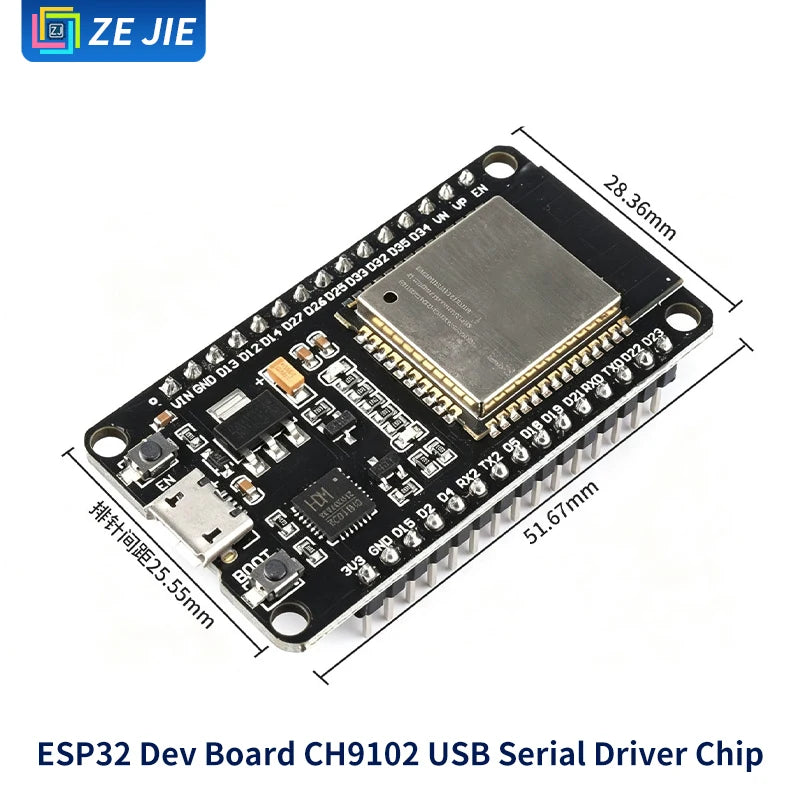 ESP32 Development Board Module, 8266 Wireless WiFi + Bluetooth, Dual-Core CPU, CH340 Chip, ESP32 Programming Socket
