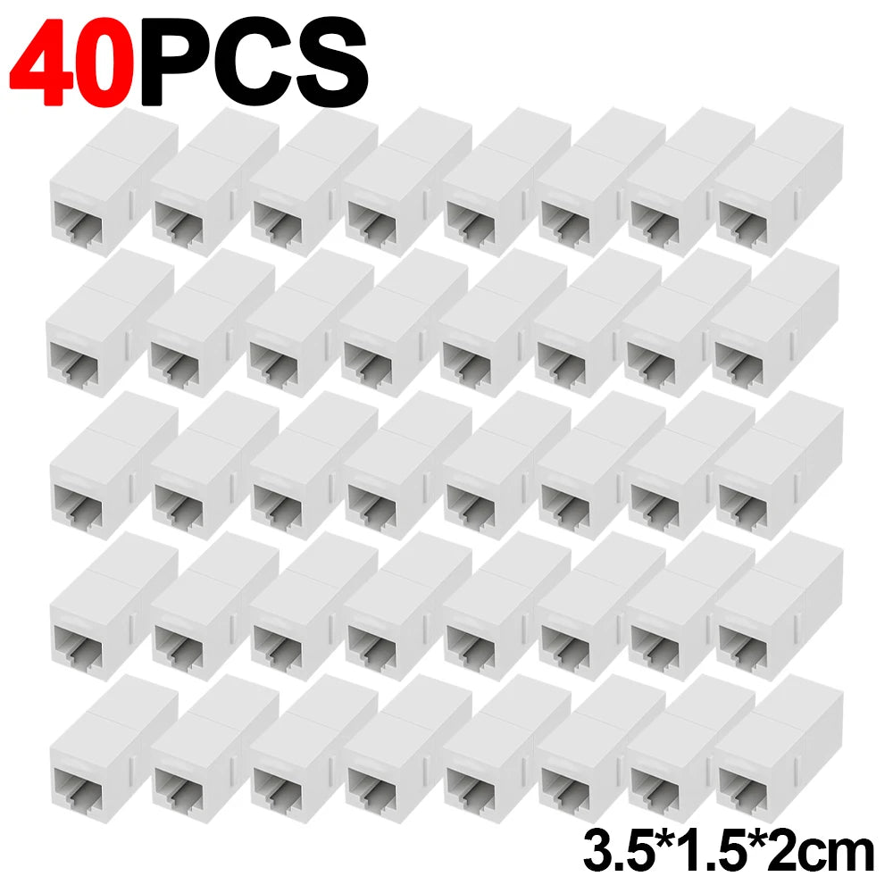 RJ45 Network Ethernet Dual Straight Head Lan Cable Connectors Universal Female To Female Internet Keystone Jack for Cat6 6a CAT5