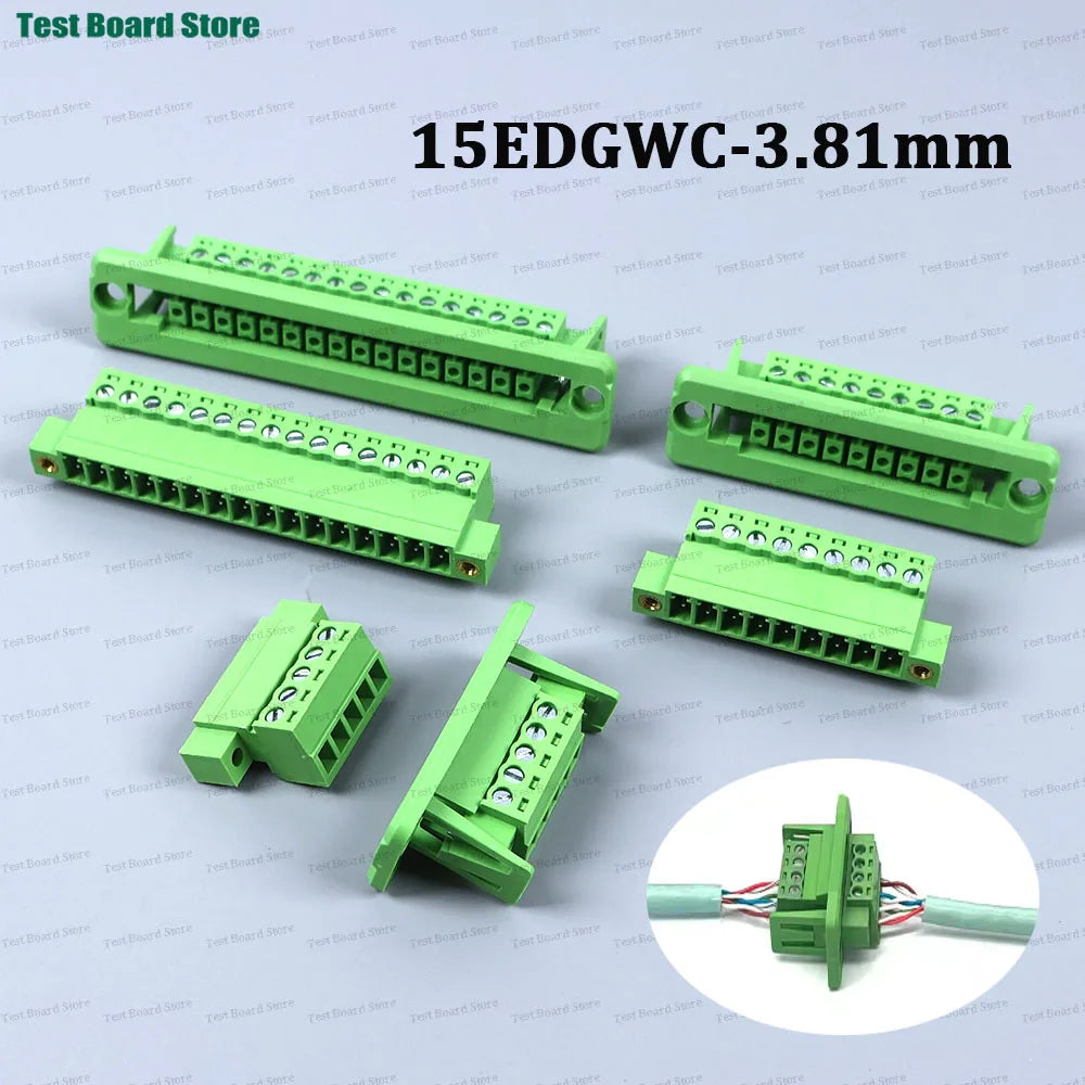 1Set 15EDGWC Pitch 3.81mm 2P/3P/4P/5P/6P/7P/8P/9P/10P/12P/16P/24P Pluggable Terminal Block Connector
