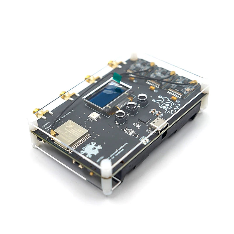 Finished RF CLOWN V2.0 ESP32 Wireless Security Tester Kit, 3 NRF24L01 BLE Bluetooth Analyzer, Pentesting Tool with OLED