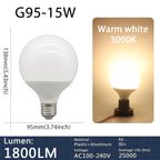 1-5 Pack G80 G95 G125 Globe LED Light Bulbs 10W 12W 18W 40 Watt Equivalent LED Edison Bulbs, Warm White 3000K E27 Base, Milky