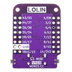 S3 Mini V1.0.0 - LOLIN WIFI Bluetooth IOT Board based ESP32-S3FH4R2 ESP32-S3 4MB FLASH 2MB PSRAM MicroPython Arduino Compatible