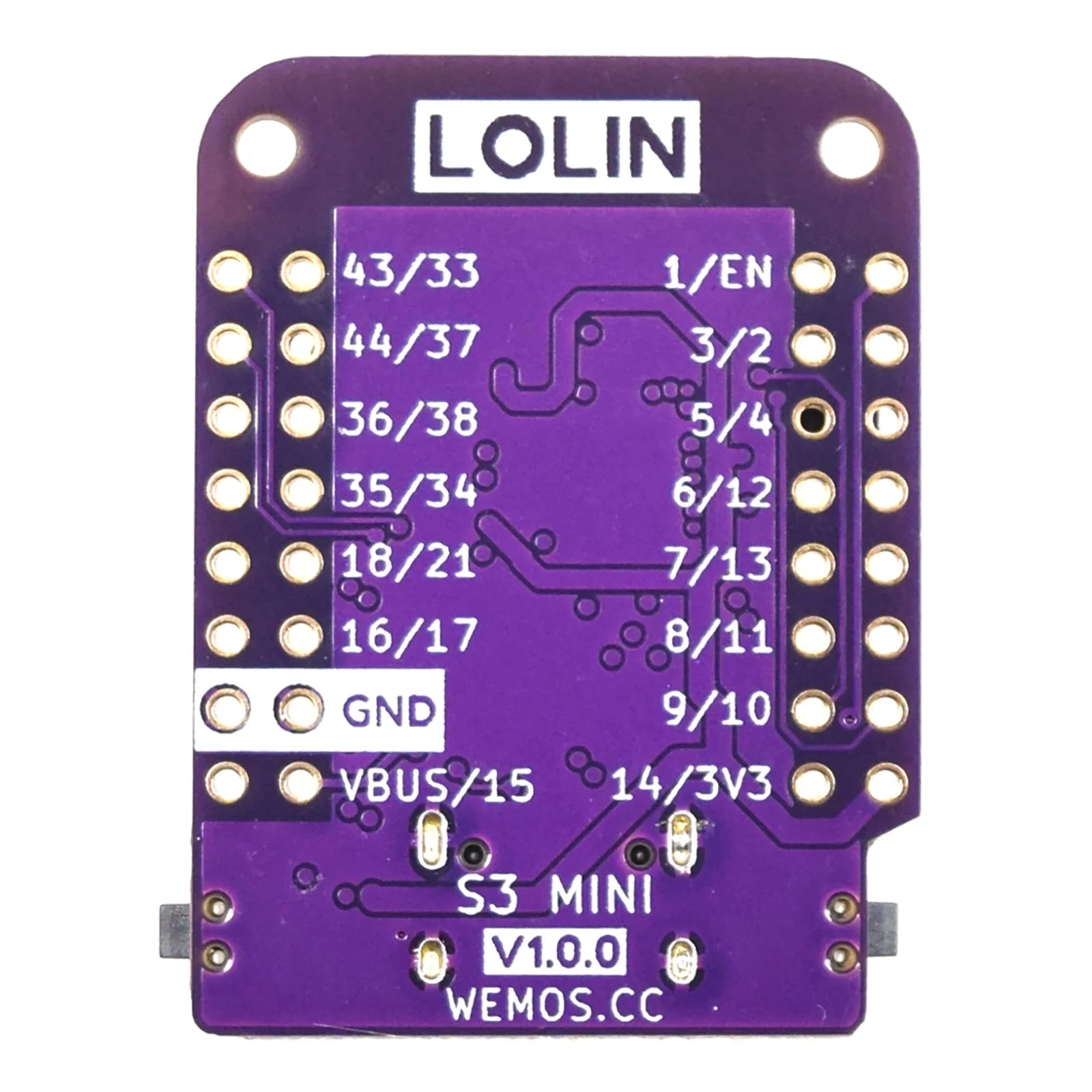 S3 Mini V1.0.0 - LOLIN WIFI Bluetooth IOT Board based ESP32-S3FH4R2 ESP32-S3 4MB FLASH 2MB PSRAM MicroPython Arduino Compatible