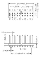 10Pcs SMD SMT Male PIN HEADER Strip Connectors Double Row 1.27mm 2.0mm 2.54mm Various Sizes 2*2/3/4...20P-40 Pin Count