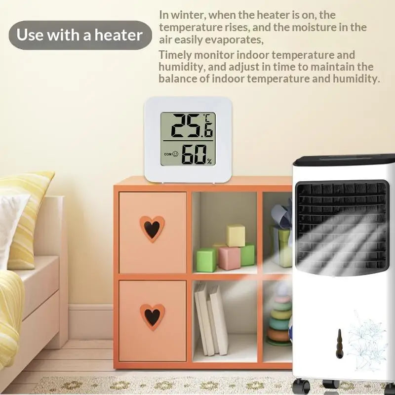 Temperature Gauge Mini LCD Digital Hygrometer: Indoor Room Humidity Meter Sensor Weather Home