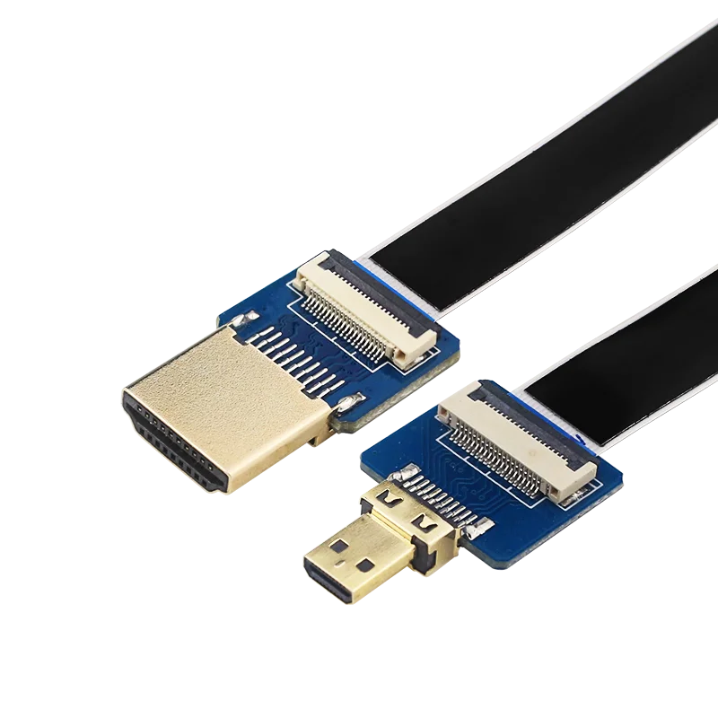 Anti-interference Ribbon FPV HDMI-Compatible Connector Flexible Flat Cable Raspberry Pi 4 Micro Mini HDMI-compatible Orange Pi