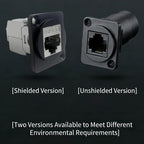 D-Type Panel Mount RJ45 Socket CAT5e/CAT6 Ethernet Direct Data Signal Waterproof Connector For Industrial Enclosure, Server Rack