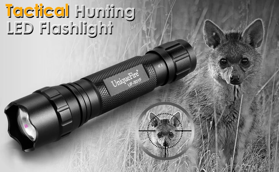 UniqueFire Small IR850nm 940nm Infrared Tactical Hunting LED Flashlight 3 Modes Zoomable Torch for Coyote Hog Predator Varmint