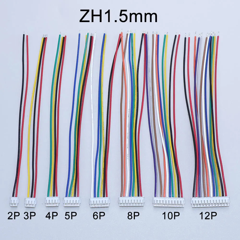 YanXi 10PCS SH1.0 1.25 ZH1.5 PH2.0 XH2.54 Connector Female Plug 2/3/4/5/6/8/9/10/12Pin With Cable Terminal Wire 10/20/30cm