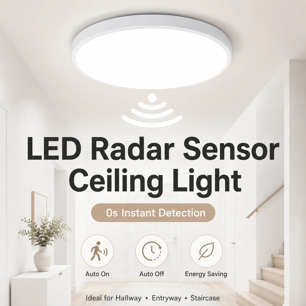 LED Radar Sensor Light Waterproof Ip44 220V Ceiling Lamp for Living Room Bathroom Corridor Decor Led Panel Light Motion Sensor