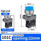 10Pcs 22MM High head Momentary Push Button Switch 1NO1NC SPDT 10Amp 600V Metal Head Waterproof IP65,Control power button switch