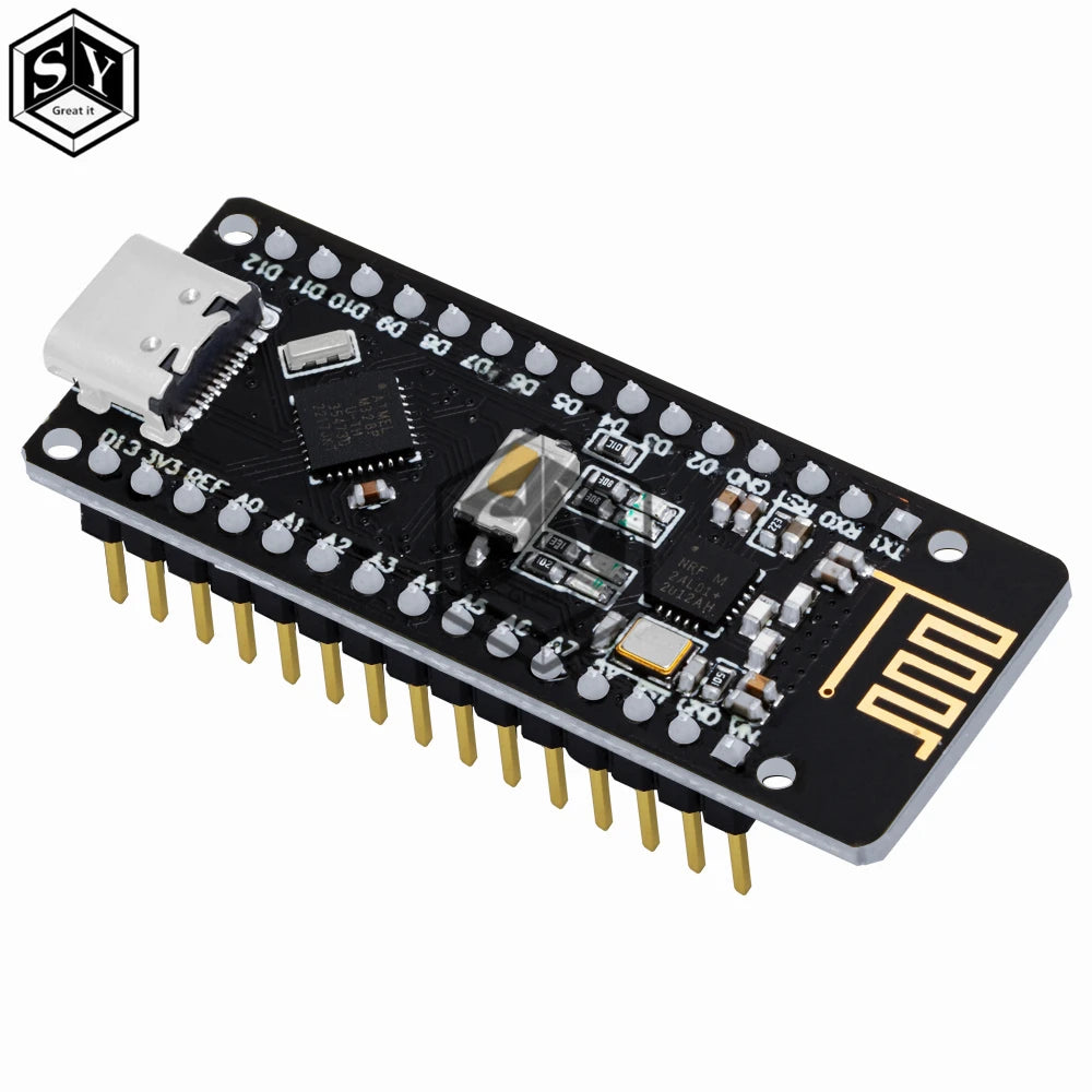 RF-Nano for Arduino Nano V3.0, Micro USB Nano Board ATmega328P QFN32 5V 16M CH340, Integrate NRF24l01+2.4G wireless