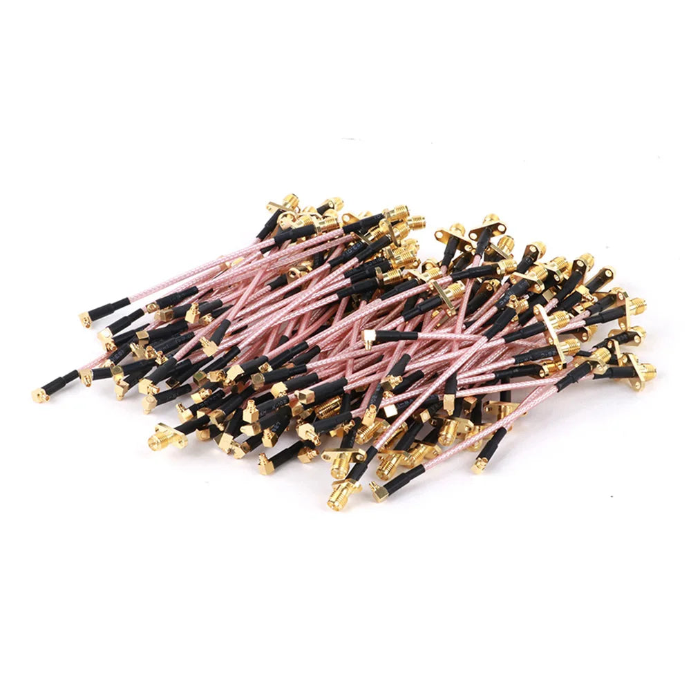 10PCS MMCX Male to SMA Female 2Hole Flange Panel Mount RG316 Cable Pigtail FPV Antenna Extension Cord for TBS Unify Panda RC VTX