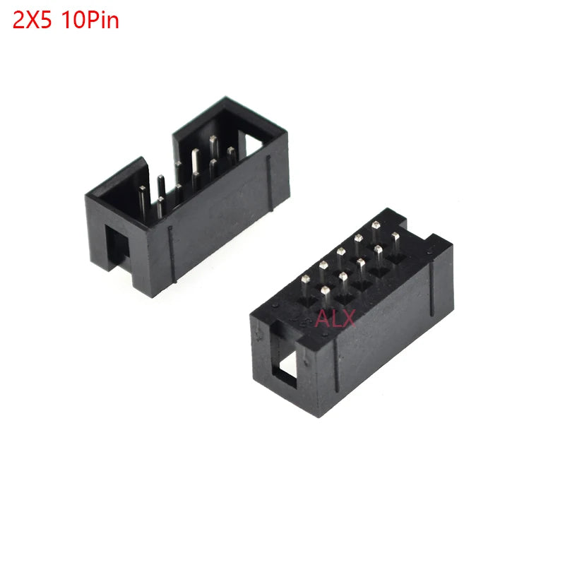 5/10pcs Dip 6/10/20/26/34/40 Pin 2.54mm Pitch Male Socket Straight Idc Box Headers Pcb Connector Double Row 10p/20p/40p/50p Dc3