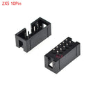 5/10pcs Dip 6/10/20/26/34/40 Pin 2.54mm Pitch Male Socket Straight Idc Box Headers Pcb Connector Double Row 10p/20p/40p/50p Dc3