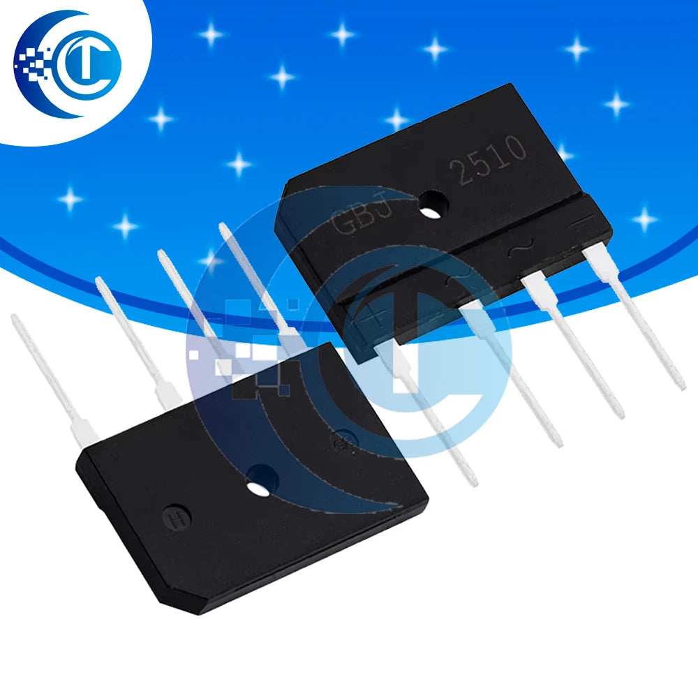 1PCS GBJ2510 Rectifier Bridge: 25A 1000V Diode Module with ZIP Package – In Stock Now