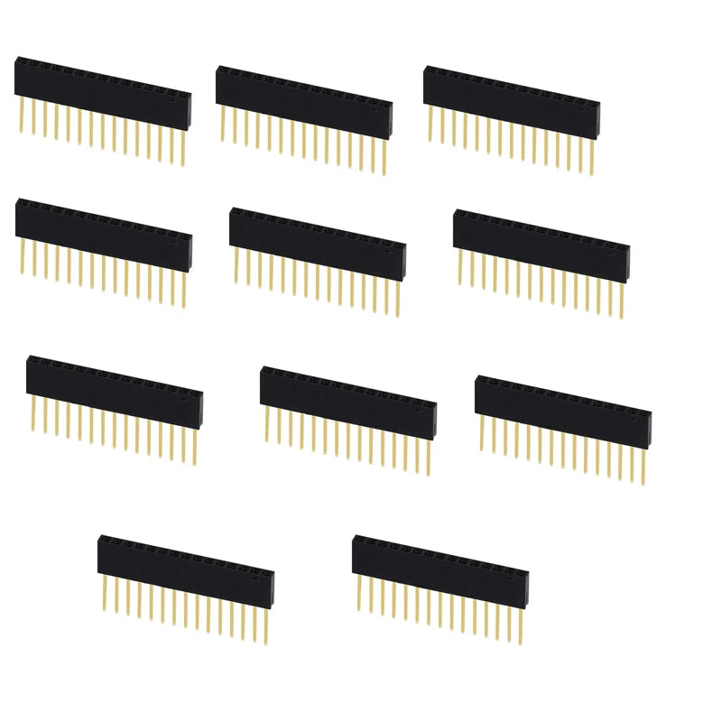 10PCS 2.54mm Pitch Straight Pin Header Male Connector 1x6/1x8/1x10/1x15/1x20/1x40 2x6/2x8/2x10/2x20 Single/Double Row PC