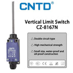 CNTD CZ-8167N Vertical Limit Switch 10A 250VAC Waterproof IP65 Spring Arm Travel Switch with NC/NO Type for Various Applications