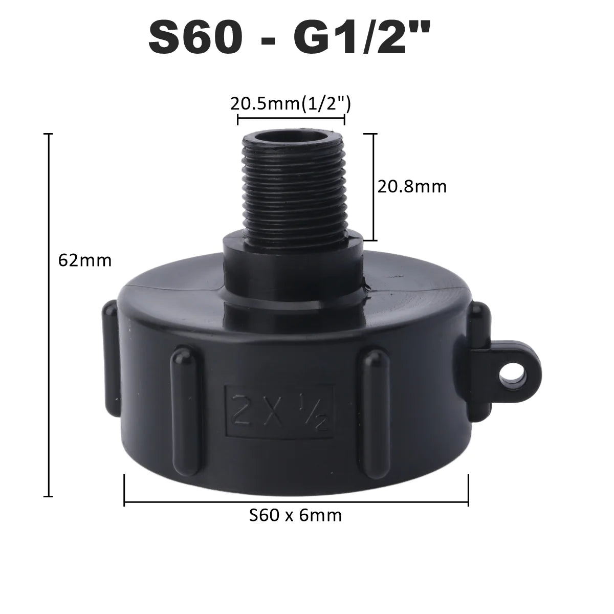 1000 Liter IBC Tank Adapter S60 x 1/2" 3/4' 1" 1.5 2" S100 Thread Connector Ton Barrel Joints IBC Tank Fitting