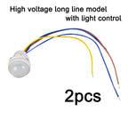 2PCS Automatic Sensor Light Switch LED Human Body Sensor Infrared Sensor Detection Infrared PIR Probe LED Body Sensor Switch