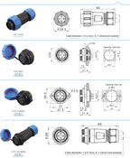 LP/SP21 Nut/Flange/Docking Waterproof Connector Welding Free 2/3/4/5/6/7 Pin IP68 Outdoor Female Plug Male Socket Screw Wiring