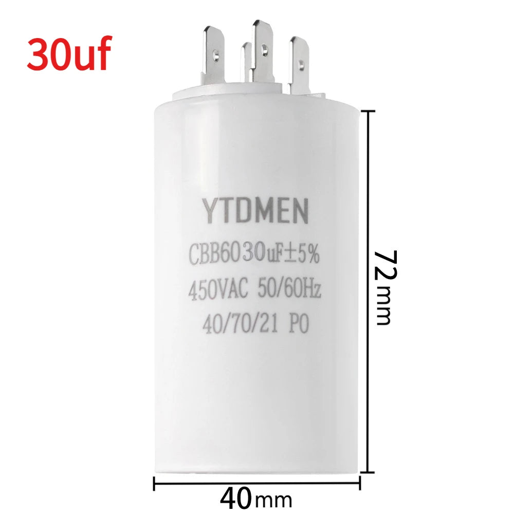 1PCS 450VAC CBB60 Motor Run Capacitors 4pin Dual Insert Starting Capacitor 4UF-60UF for Air Compressor Water Pump 6UF 10UF 50UF