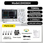 RIGOL DHO802/DHO804/DHO812/DHO814 Oscilloscopes | 70/100MHz, 2/4CH, 25Mpts Deep Memory, HDMI Output,  CAN/I2C/SPI/UART Decode