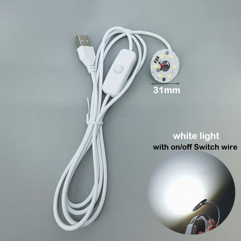 Warm White DC 5V 3W USB LED Lights 2835 Chip Single Color Reading Night Light Desk Book Tablet Lamp with Cable Dimmable