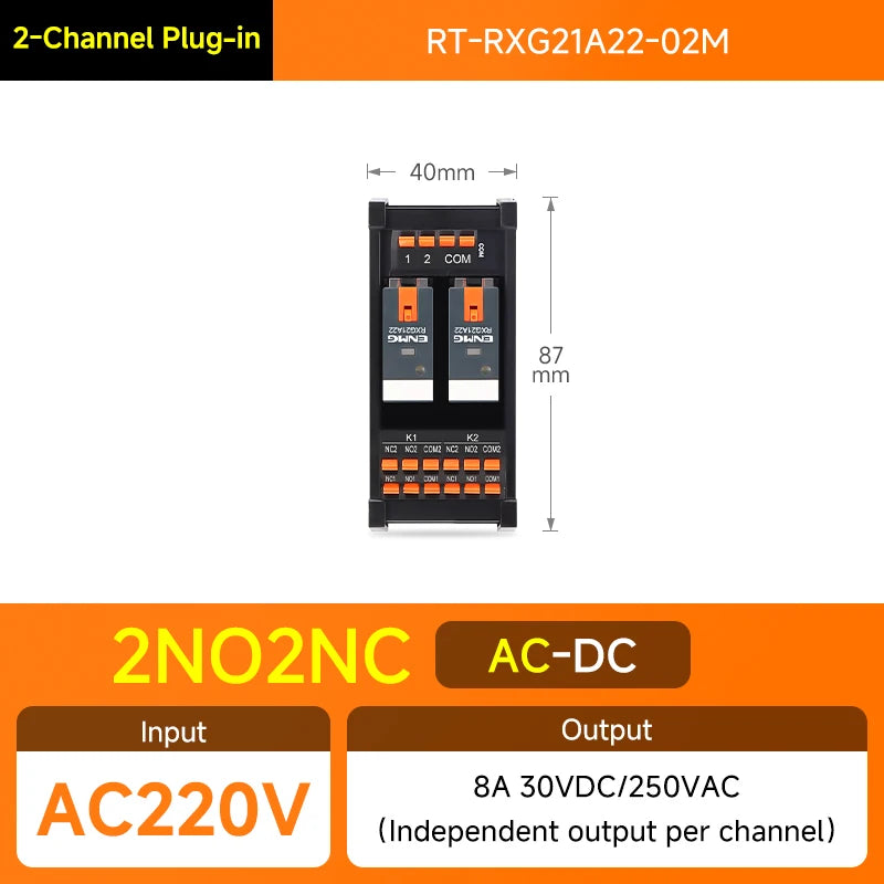 ENMG Relay Module 220VAC 2/4/8/16 Channel SPDT DPDT PLC Signal Amplifier Board Industrial Control Switch