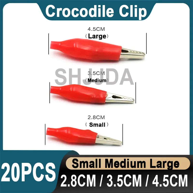 20Pcs Crocodile type Clip 28MM 35MM 45MM Testing Probe Mini Alligator Test Clips Sheath clip, Small battery wire power clip