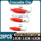 20Pcs Crocodile type Clip 28MM 35MM 45MM Testing Probe Mini Alligator Test Clips Sheath clip, Small battery wire power clip