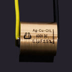 1pcs Copper foil Oil-Impregnated Silver Pin Polar Capacitor HIFI Audio DIY Grinding Mill Frequency Division Coupling MKP