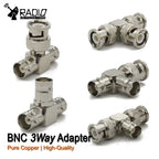 BNC Male To BNC 2x Double Female Adapter Triple Tee 3 Way Q9 BNC RF Coaxial Connector T Type Cable  RF connector