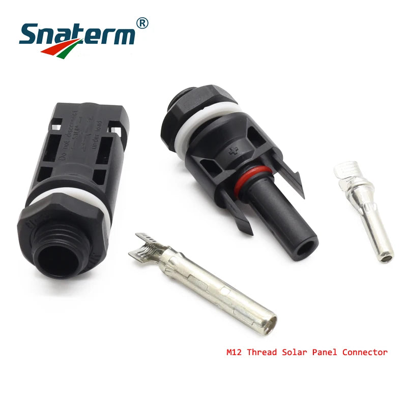 5 Pair M12 thread solar inverter connector pv panel coupler connector LJ0124 High quality IP67 solar connector
