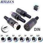 2/5 PCS 3P 4P 5P 6P 7P 8P 13Pin Din Male/Female Plug Soecket Jack With Plastic Handle Keyboard Cable Connector Adaper PS2 DIY