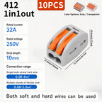 10/20/30PCS 2/3/4/5-Port Assorted Kit Quick Push In Lever Wire Connector Mini Compact Terminal Block 0.08-4mm2 Electrical Wiring