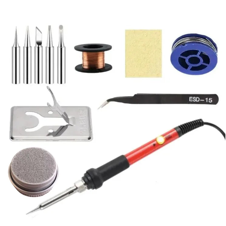 60W Adjustable Temperature Electric Soldering Iron EU 220V / US 110V Welding Iron Rework Station Heat Pen Tips DIY for Repairing