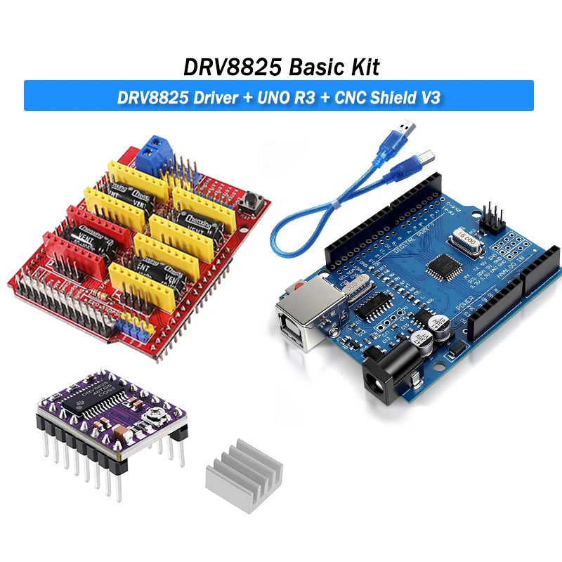 A4988 DRV8825 TMC2209 TMC2209 V20 Driver Kit with UNO R3 and CNC Shield V3 for CNC Machine and 3D Printer Optional Limit Switch