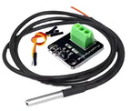 DS18B20 Temperature Sensor Module Kit Waterproof 100CM Digital Sensor Cable Stainless Steel Probe Terminal Adapter For Arduino
