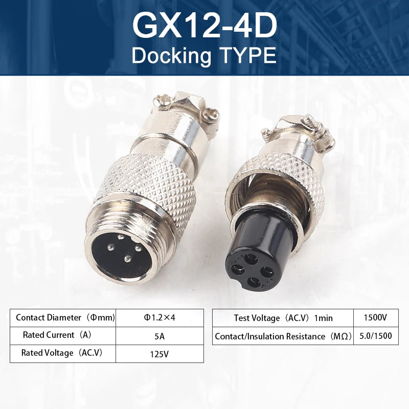 GX12 Butt Type 2/3/4/5/6/7 Pin Male&Female Docking Aviator Aviation Plug Socket Circular Connector