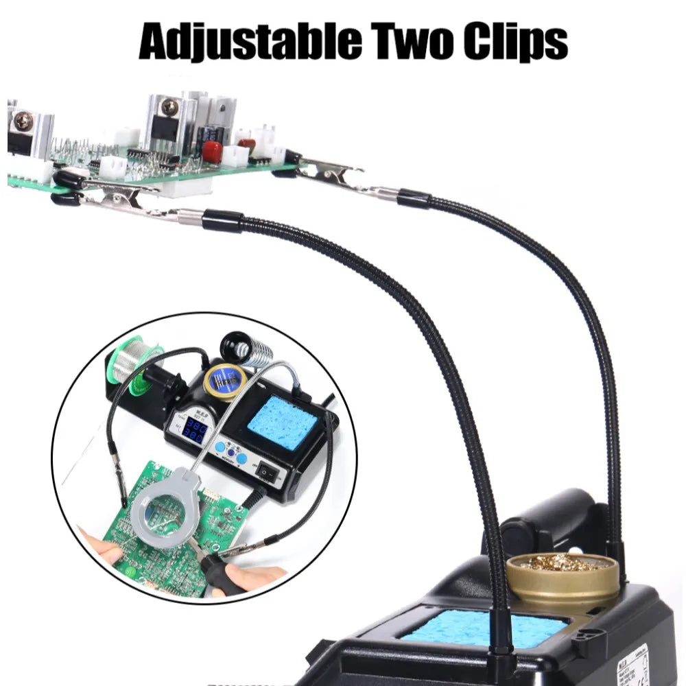 WEP 927 Clips Tin Soldering Iron with Optional Magnifier Lamp Digital Display Electric Soldering iron Kit Set Soldering Station