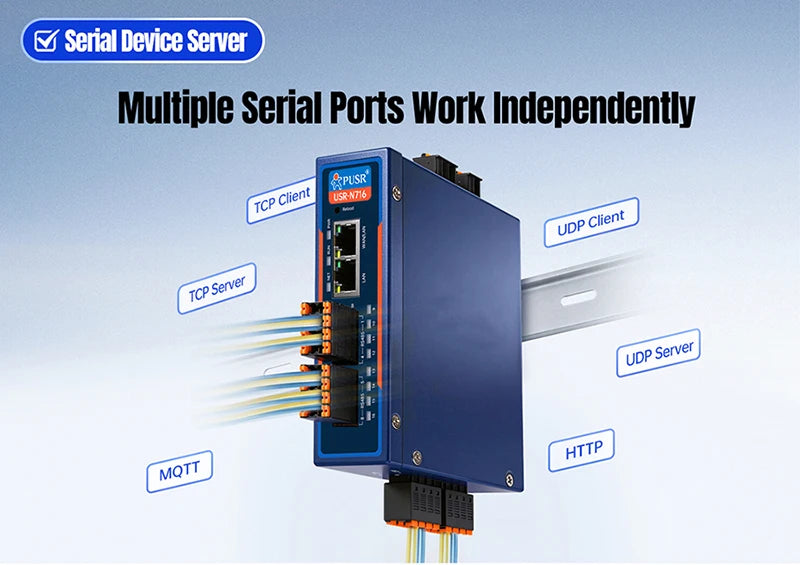 PUSR 8/16 Isolated RS485 to Ethernet Converter CANFD Dual RJ45 RK3506J Linux Industrial Edge Gateway MQTT OPC UA USR-N780