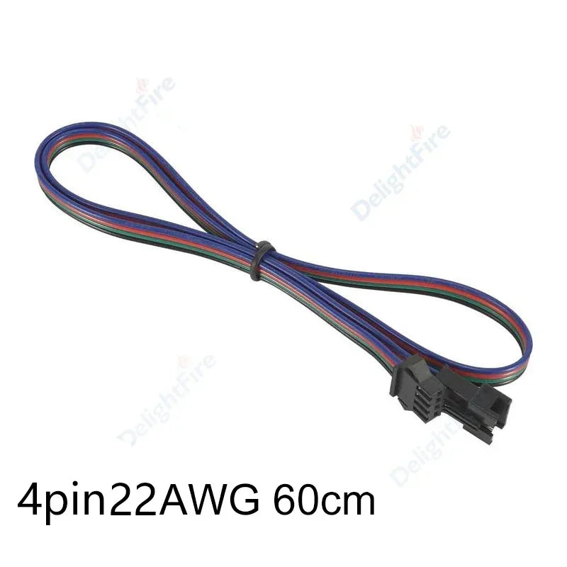 SM JST Cable Connector 60/100cm 22AWG 20AWG Extension 2 3 4 Pin Female Male Wire Connector Cable For LED Strip Light CCTV Lamp