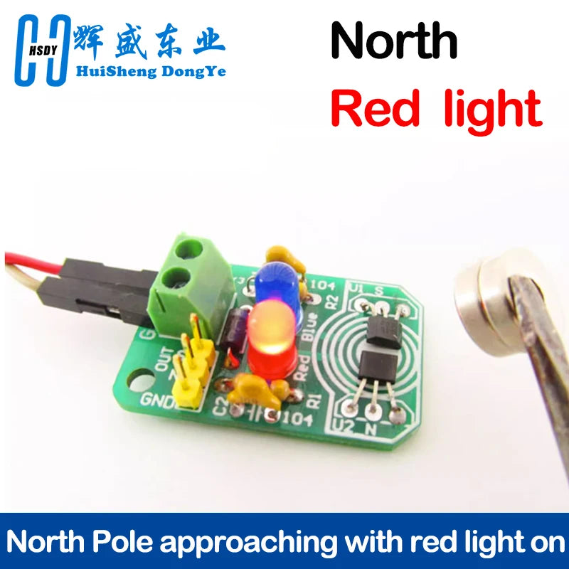 Hall magnetic Induction sensor magnetic detection pole resolver North and South detection module DIY learning kit