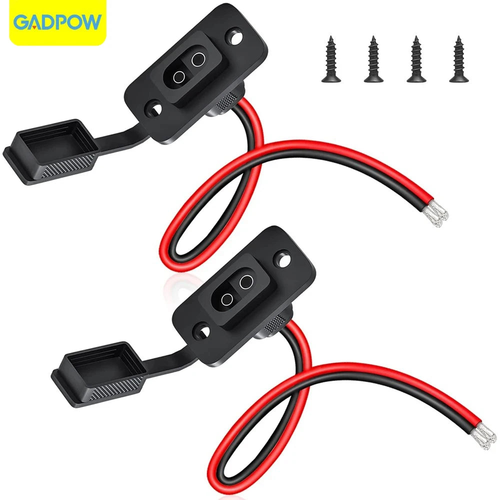 Gadpow 30CM 12AWG SAE Cable Connector Car Battery Expansion Bidding Embedded Plug Socket for Solar Generator Battery Charger