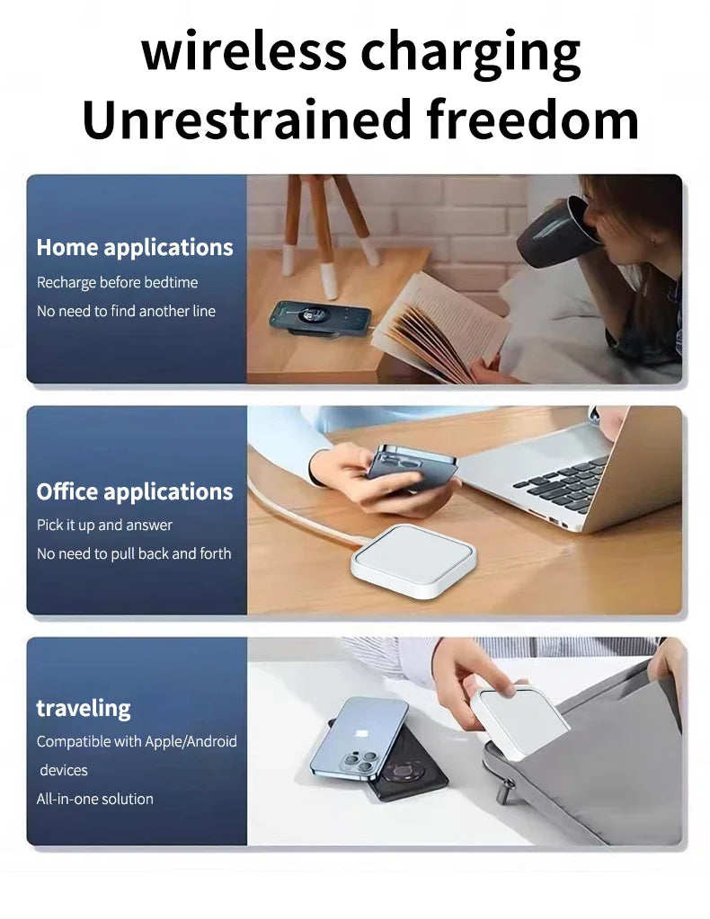 MINI Wireless Charger Station with Cooling Hole for iPhone 17 16 Pro Max 15 14 13 12 Samsung Xiaomi Pro Max Fast Charging Pad