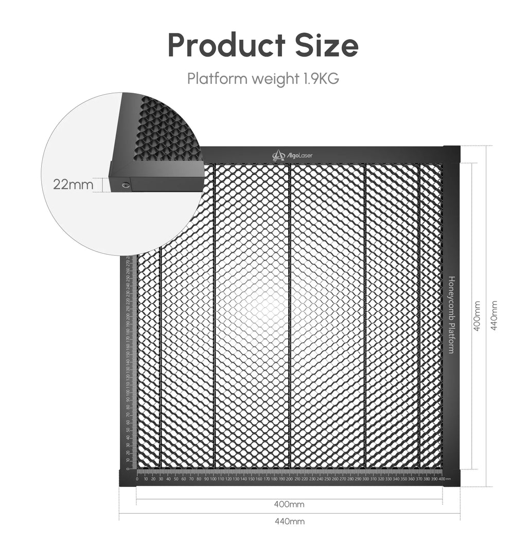 AlgoLaser Honeycomb Working Table for Laser Cutter and Engraver Machine with Aluminum Plate Compatible with All Brands Laser Kit