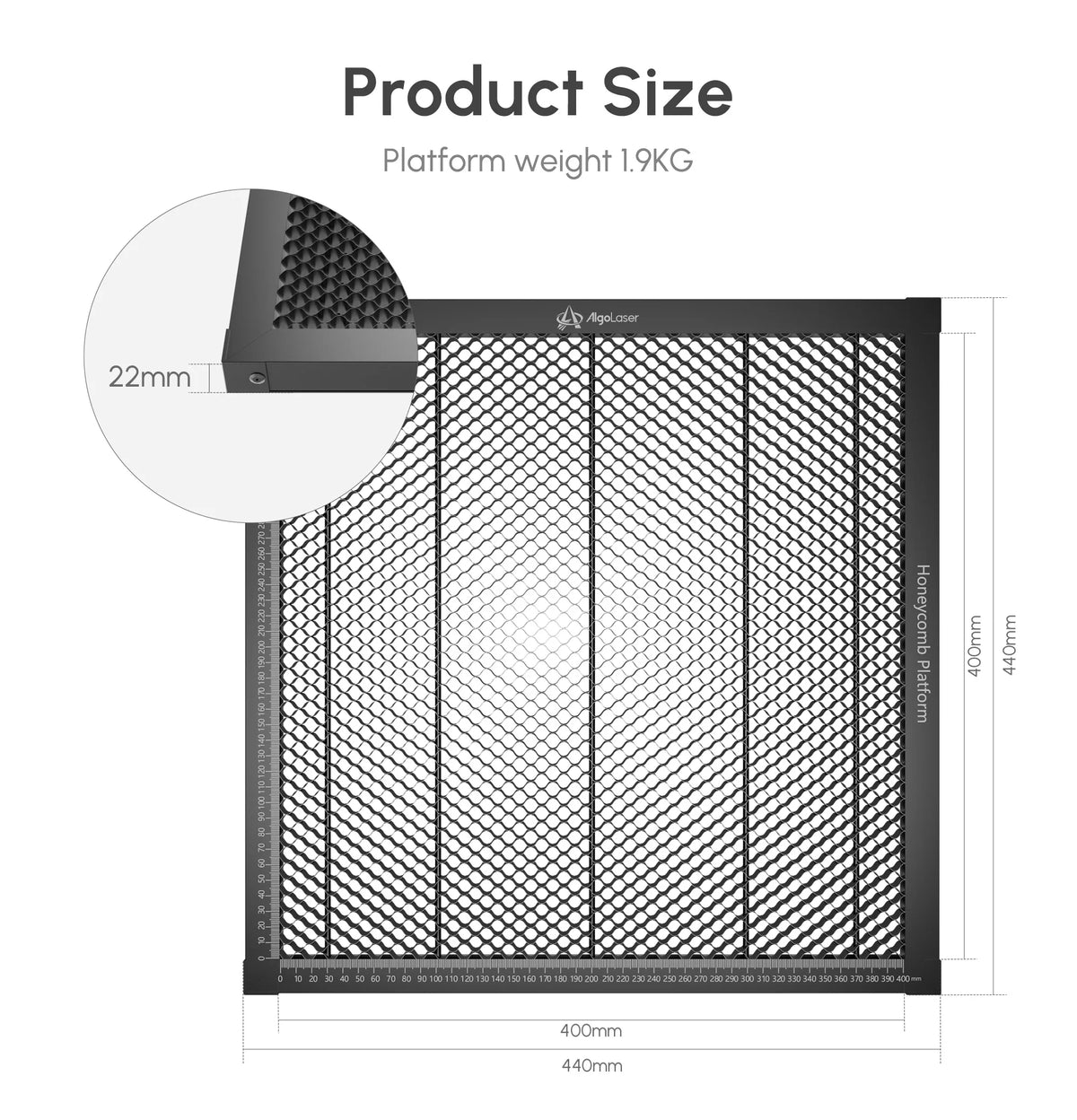 AlgoLaser Honeycomb Working Table for Laser Cutter and Engraver Machine with Aluminum Plate Compatible with All Brands Laser Kit