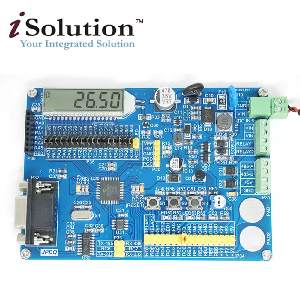 PIC microcontroller development board segment LCD segment code LCD development board PIC16F1937 RS232 485