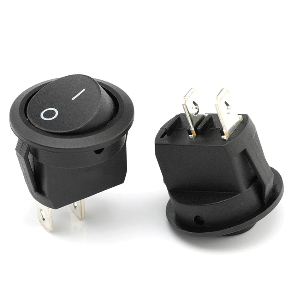5/10PCS ON/Off Round Rocker Switches SPST 20mm Mini 12 Volt DC Mini Circle Toggle Switch 12V for Car Automotive RV 2 Pin